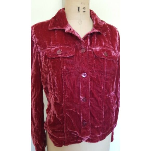 Vintage 90s velvet  button down shirt S - Picture 2 of 11